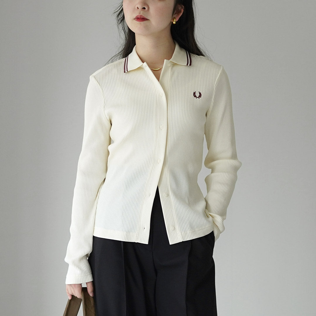 FRED PERRY（フレッドペリー） ロングスリーブ リブポロシャツ