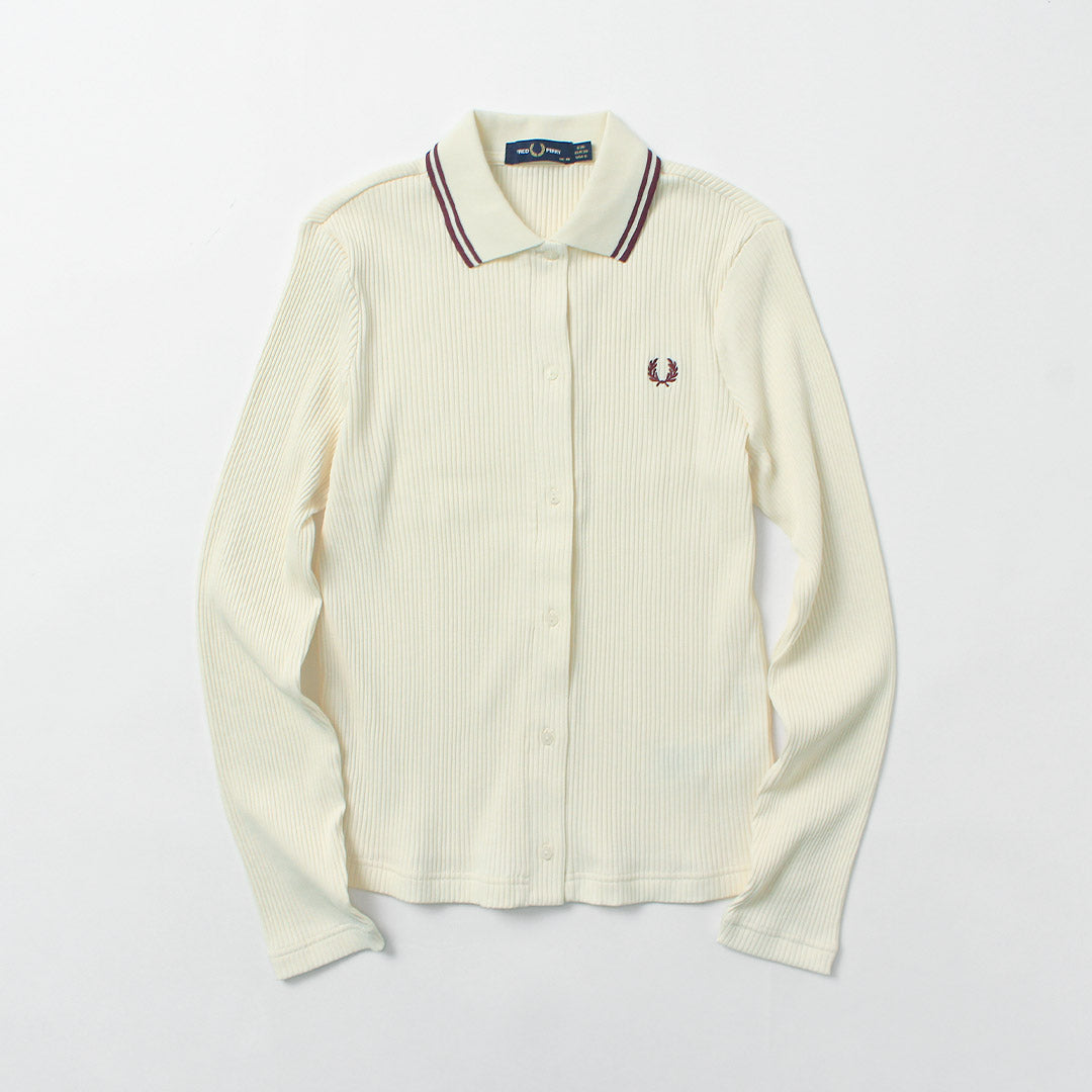 FRED PERRY（フレッドペリー） ロングスリーブ リブポロシャツ