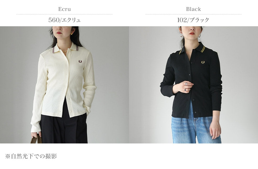 FRED PERRY（フレッドペリー） ロングスリーブ リブポロシャツ