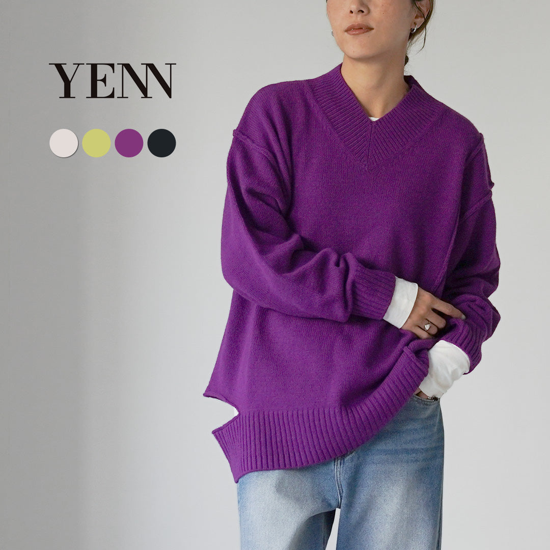 YENN（イェン） ウォッシャブルウール Vネック プルオーバー