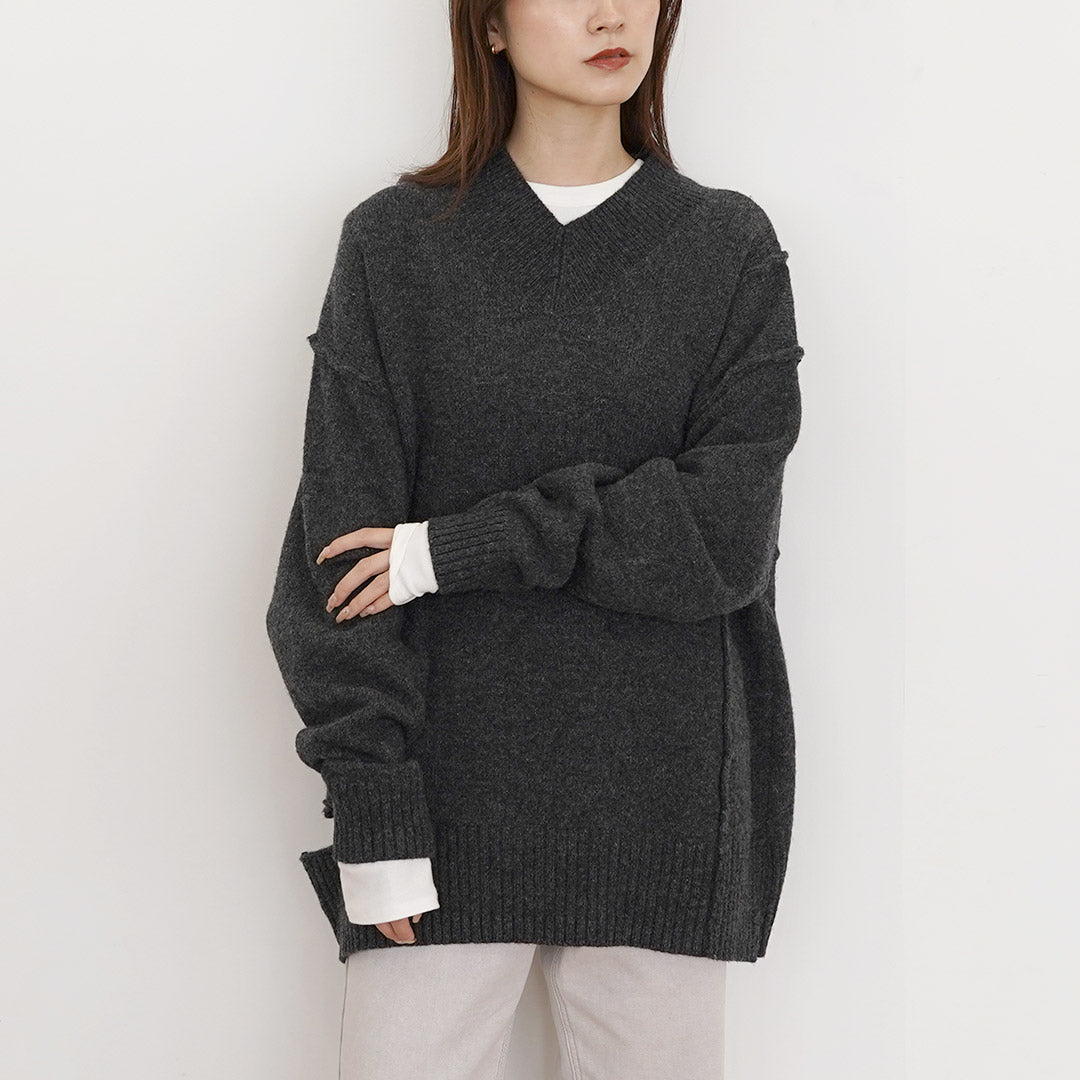 YENN（イェン） ウォッシャブルウール Vネック プルオーバー