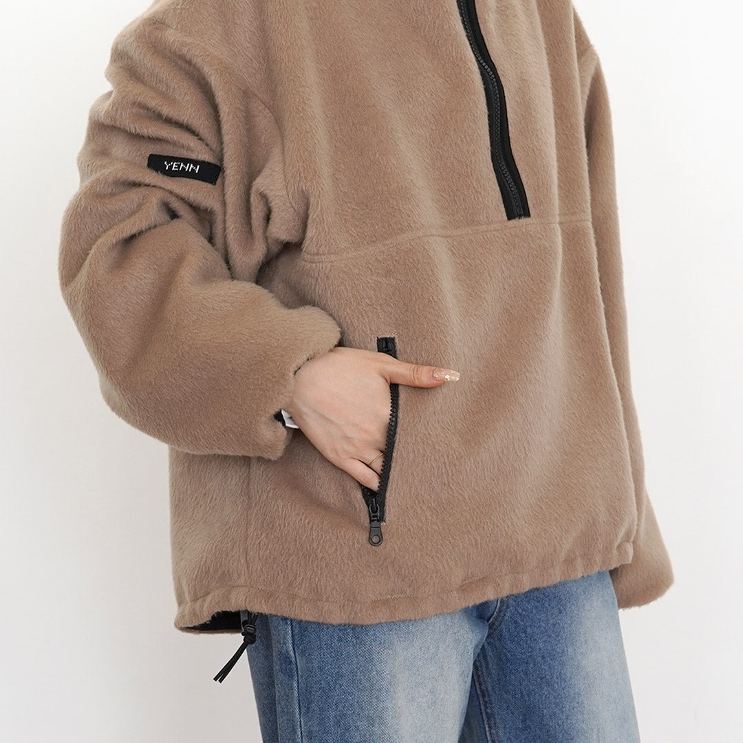 【予約販売：11月下旬発送予定】YENN（イェン） シャギー ハーフジップ ジャケット