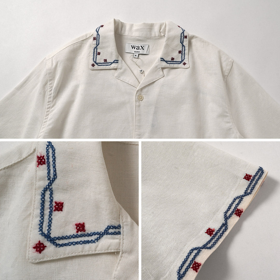 WAX LONDON（ワックスロンドン） ディドコット ショートスリーブシャツ 刺繍
