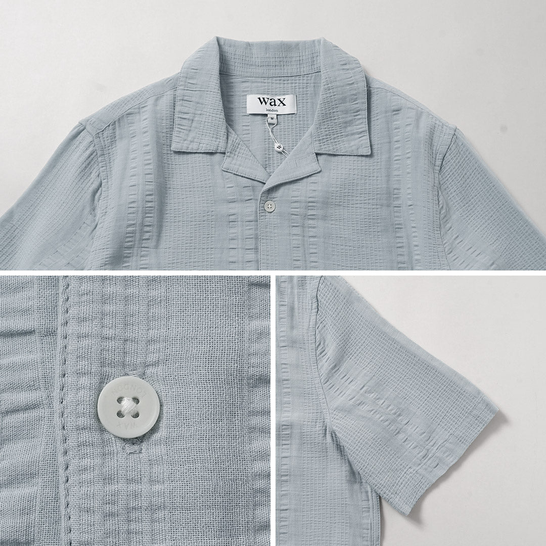 WAX LONDON（ワックスロンドン） ディドコット ショートスリーブシャツ ダブルウェーブ グリッド