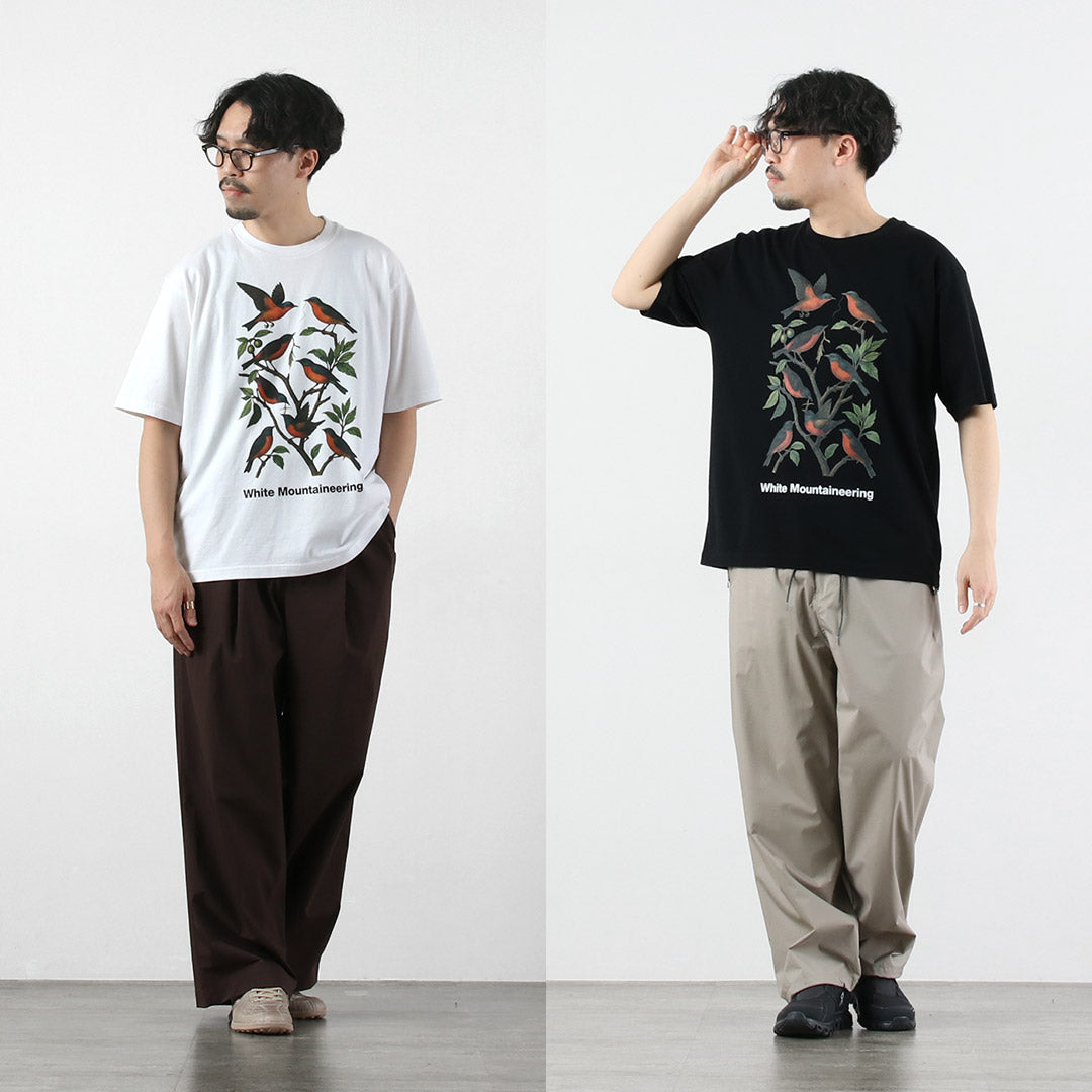 パドカレ　シークレットフォレストプリント綿麻天竺 WHITE MOUNTAINEERING（ホワイトマウンテニアリング） ハミングバード