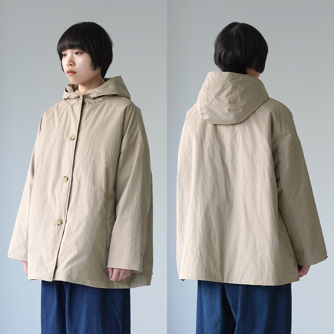 えごま　 RRL 22ss リネンコットンペイントショップコート MAO MADE（マオメイド） コットンクロス Aライン フードコート