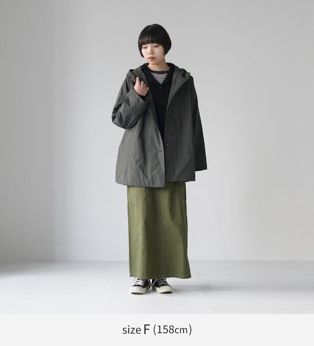 MAO MADE（マオメイド） コットンクロス Aライン フードコート