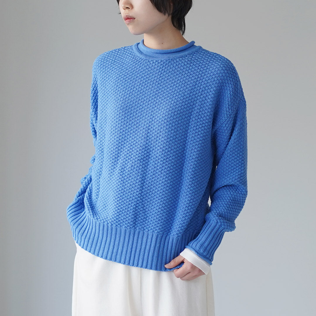 MAO MADE（マオメイド） やわらかコットン 2WAY 鹿子編み ニット
