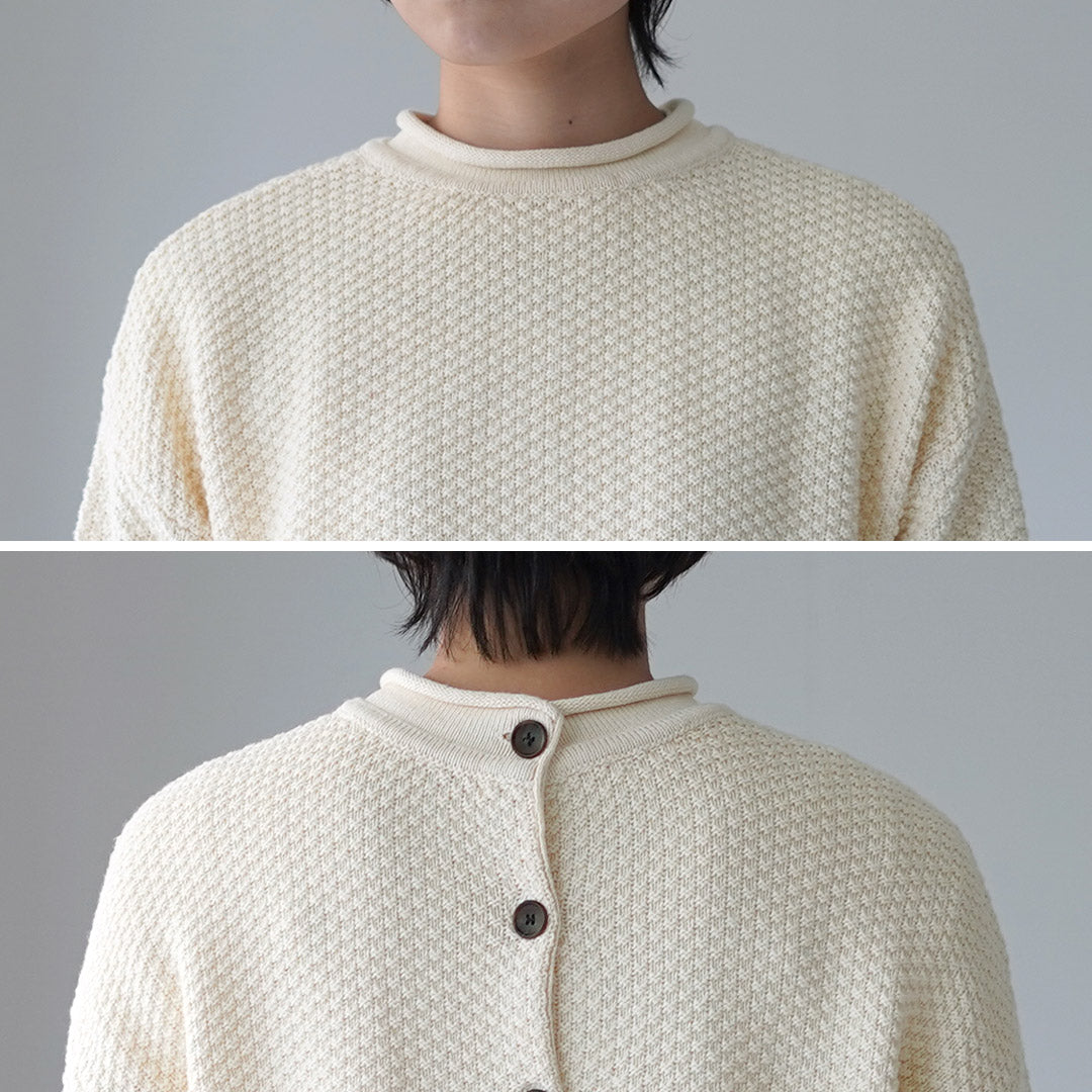 MAO MADE（マオメイド） やわらかコットン 2WAY 鹿子編み ニット