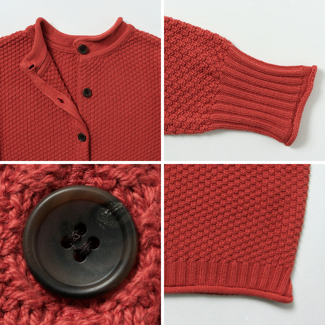 MAO MADE（マオメイド） やわらかコットン 2WAY 鹿子編み ニット