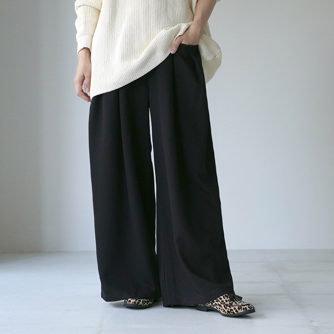 CYAN TOKYO（シアン トーキョー） Wタック ストレッチワイド パンツ