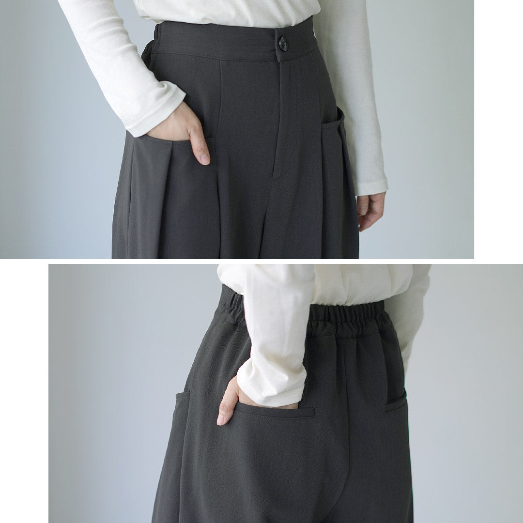 CYAN TOKYO（シアン トーキョー） Wタック ストレッチワイド パンツ