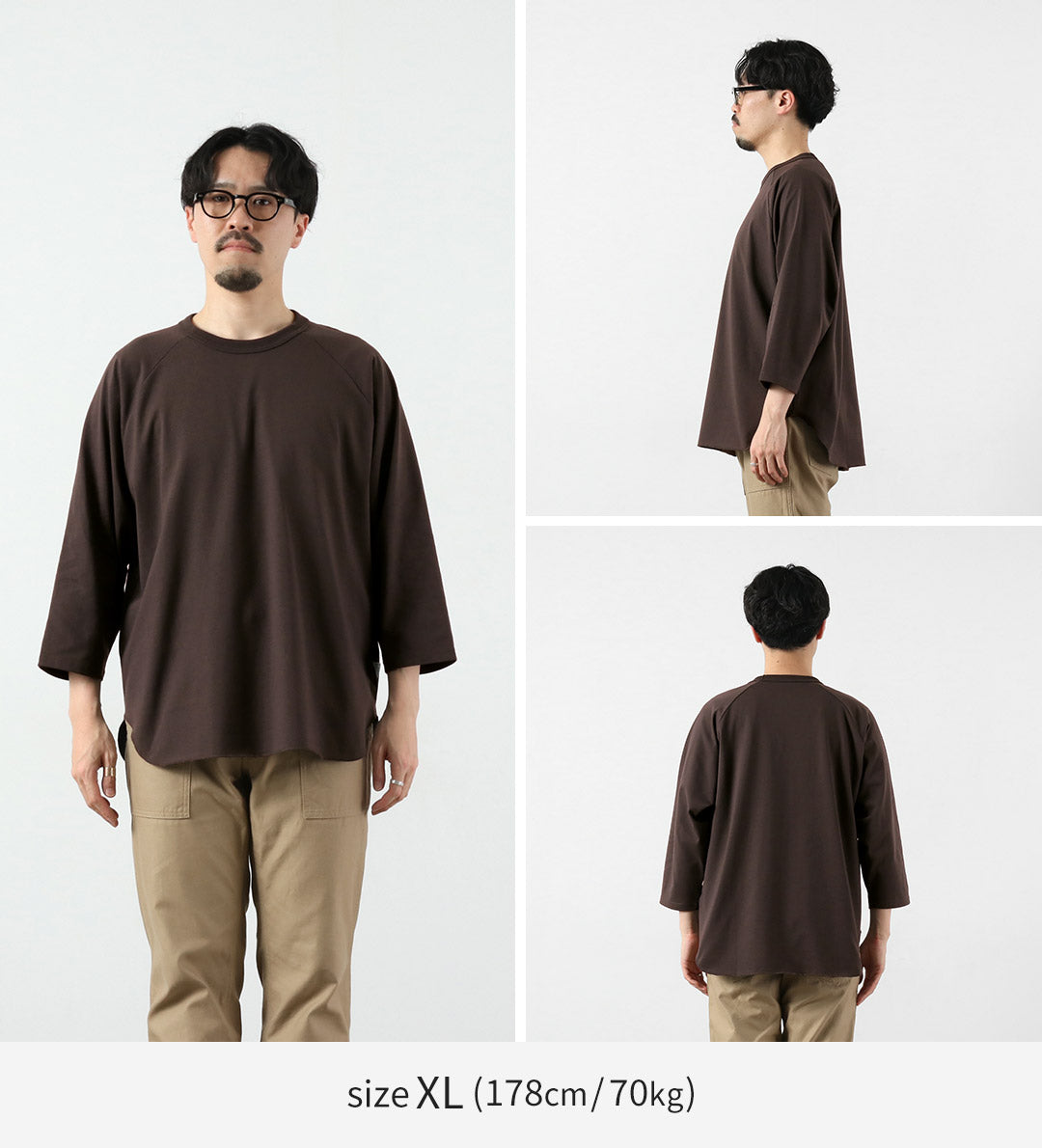 HEALTHKNIT（ヘルスニット）×RAG 別注 7分袖 ラグランスリーブ クルー