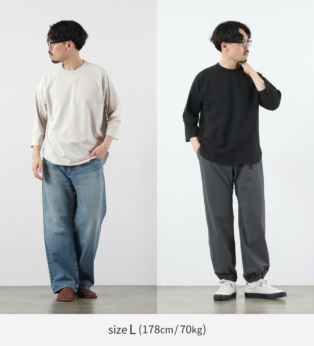 HEALTHKNIT（ヘルスニット）×RAG 別注 7分袖 ラグランスリーブ クルー