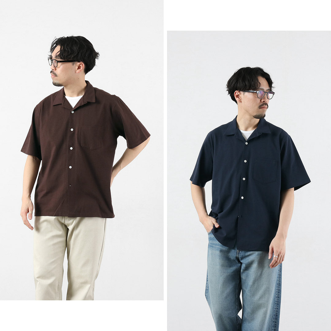 HEALTHKNIT（ヘルスニット）×RAG 別注 半袖 オープンカラーシャツ オープンエンド ドライジャージ 抗菌・防臭加工