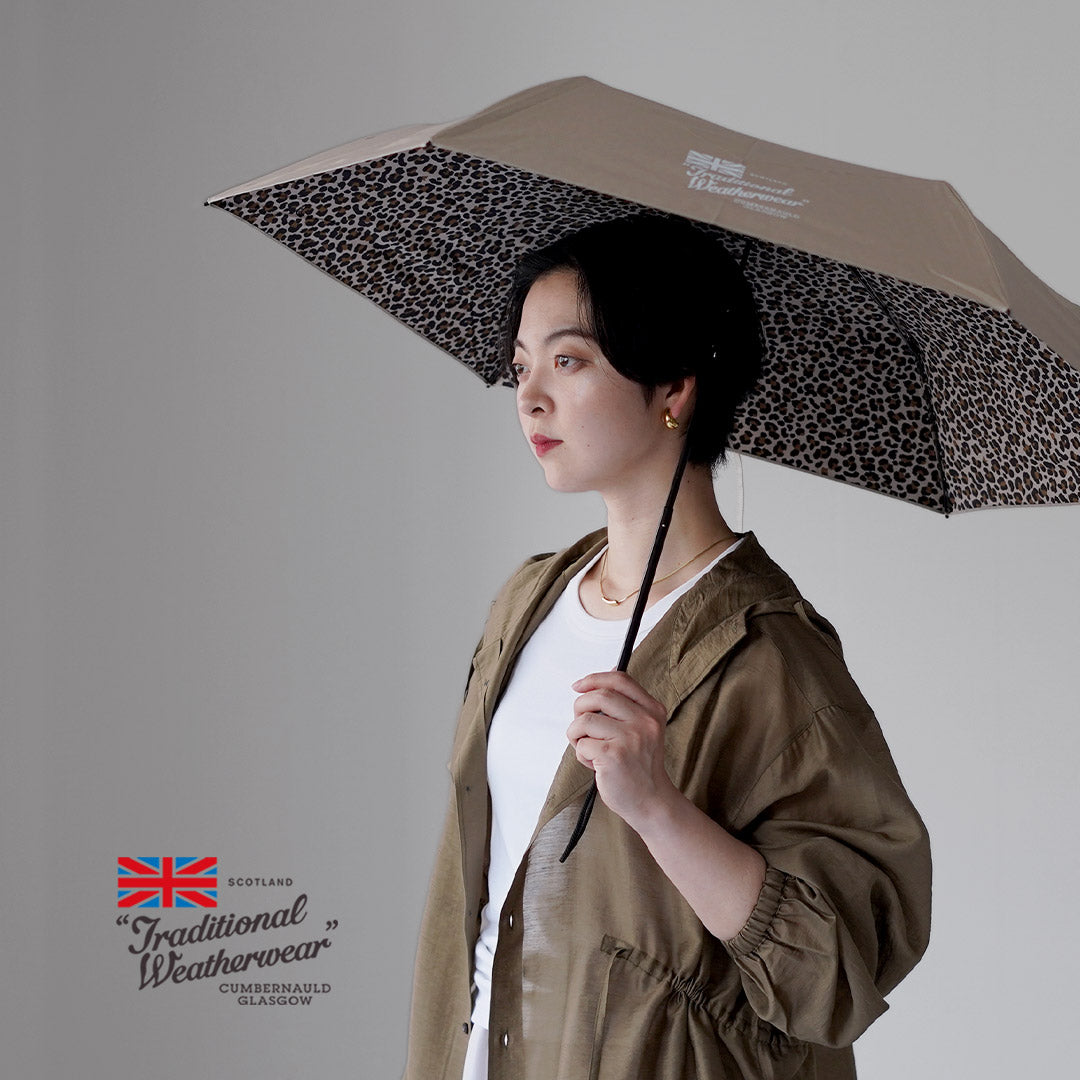 折りたたみ傘 Traditional Weatherwear 裏側ヒョウ柄 TRADITIONAL WEATHERWEAR（トラディショナル ウェザーウェア） ライト
