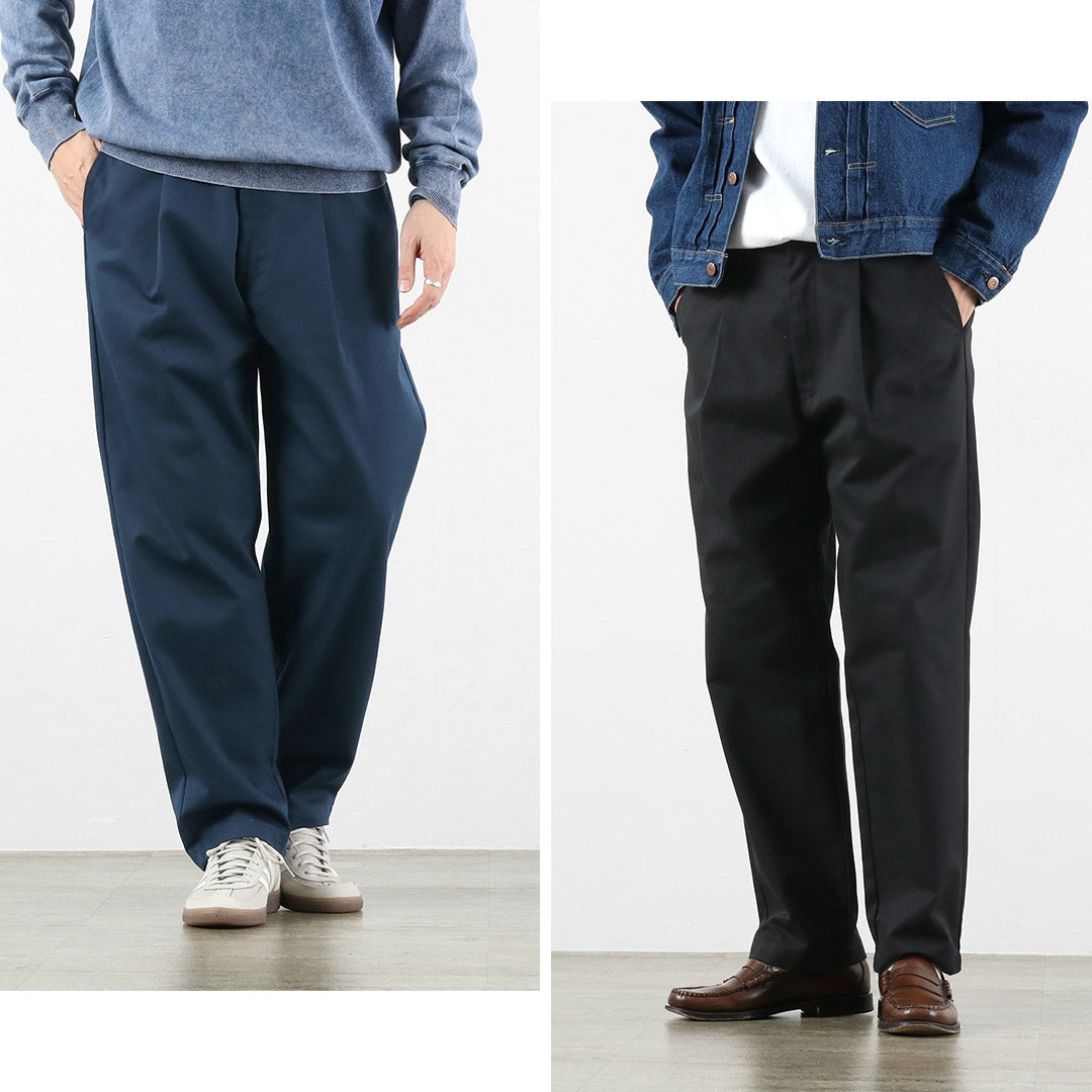 UNIVERSAL OVERALL（ユニバーサルオーバーオール） ヘリテージ T/C リラックス 1タックパンツ バイオウォッシュ STONE CARVER チノパン