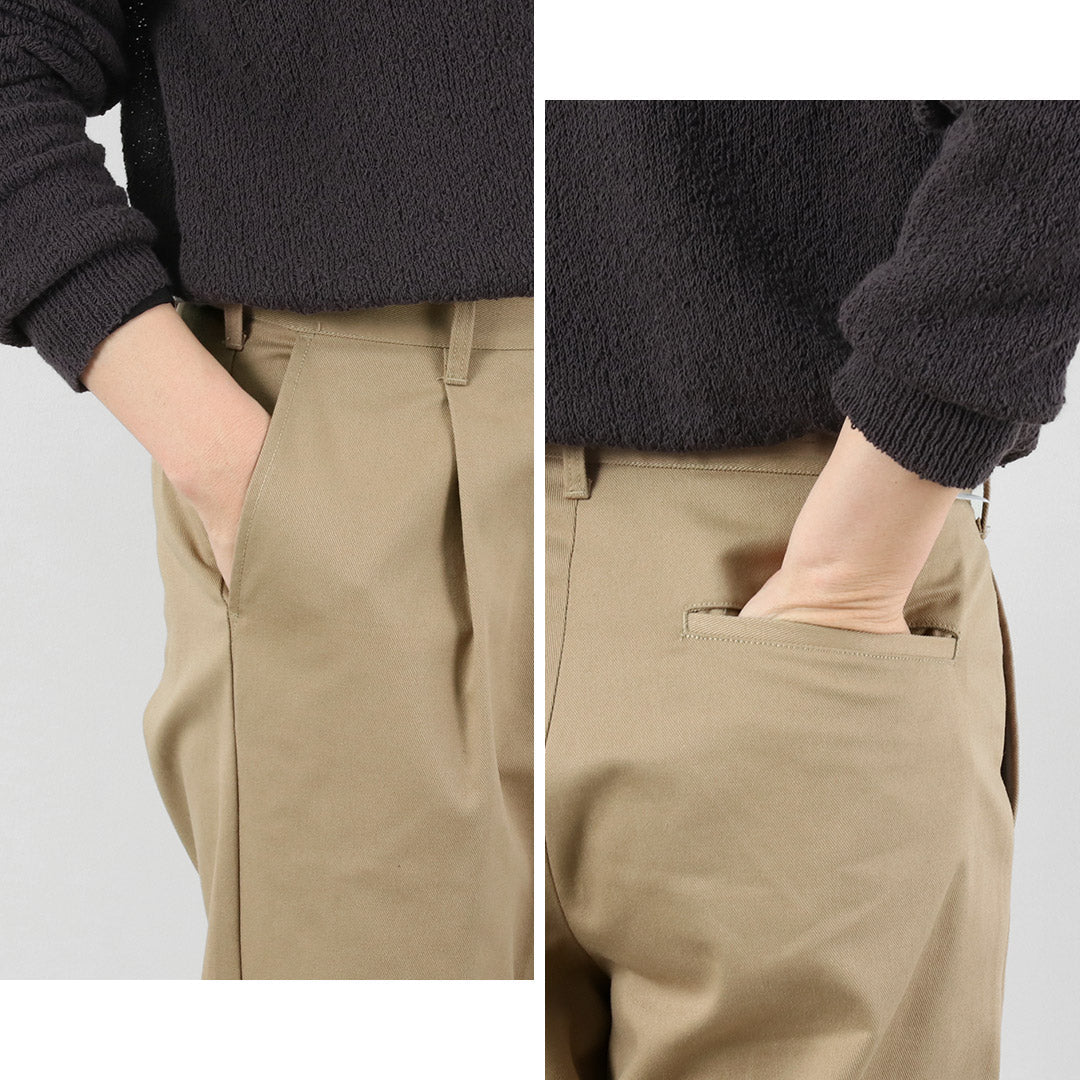 UNIVERSAL OVERALL（ユニバーサルオーバーオール） ヘリテージ T/C リラックス 1タックパンツ バイオウォッシュ STONE CARVER チノパン