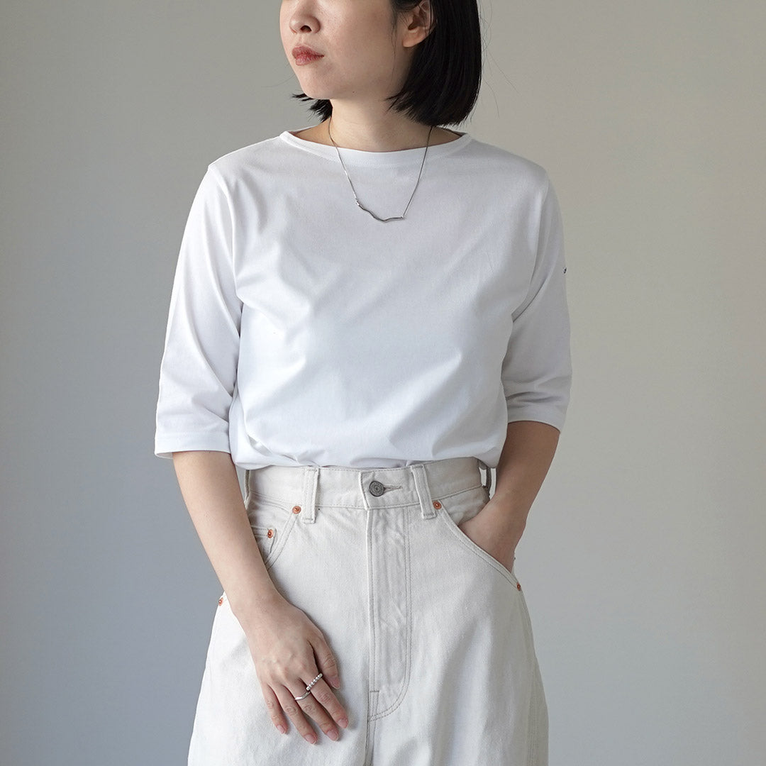 ORCIVAL（オーシバル） ボートネック ハーフスリーブ プルオーバー 5分袖 日本製