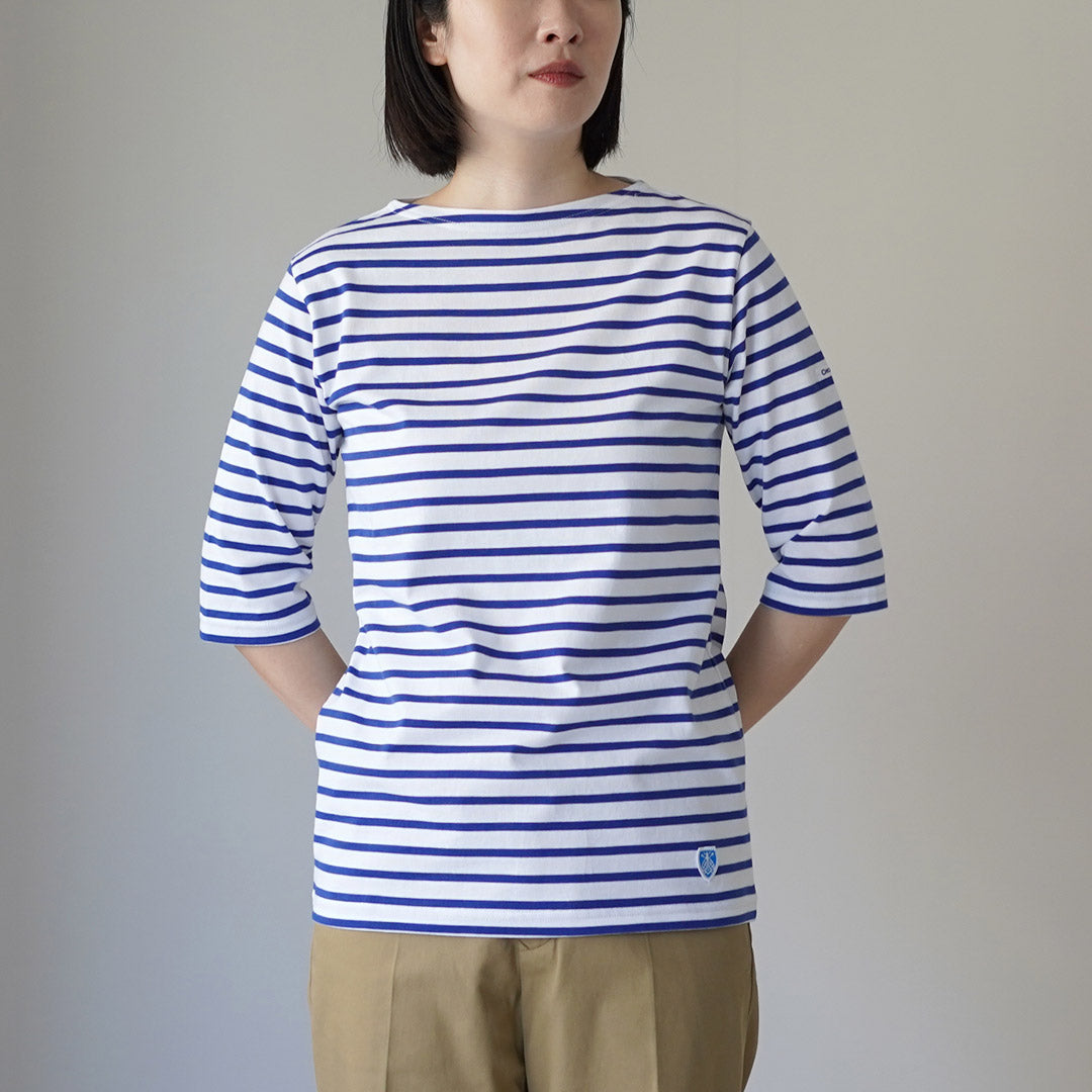 ORCIVAL（オーシバル） ボートネック ハーフスリーブ プルオーバー 5分袖 日本製