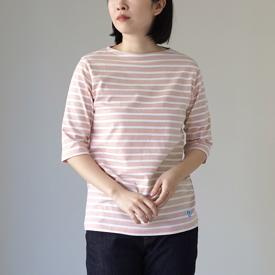 ORCIVAL（オーシバル） ボートネック ハーフスリーブ プルオーバー 5分袖 日本製