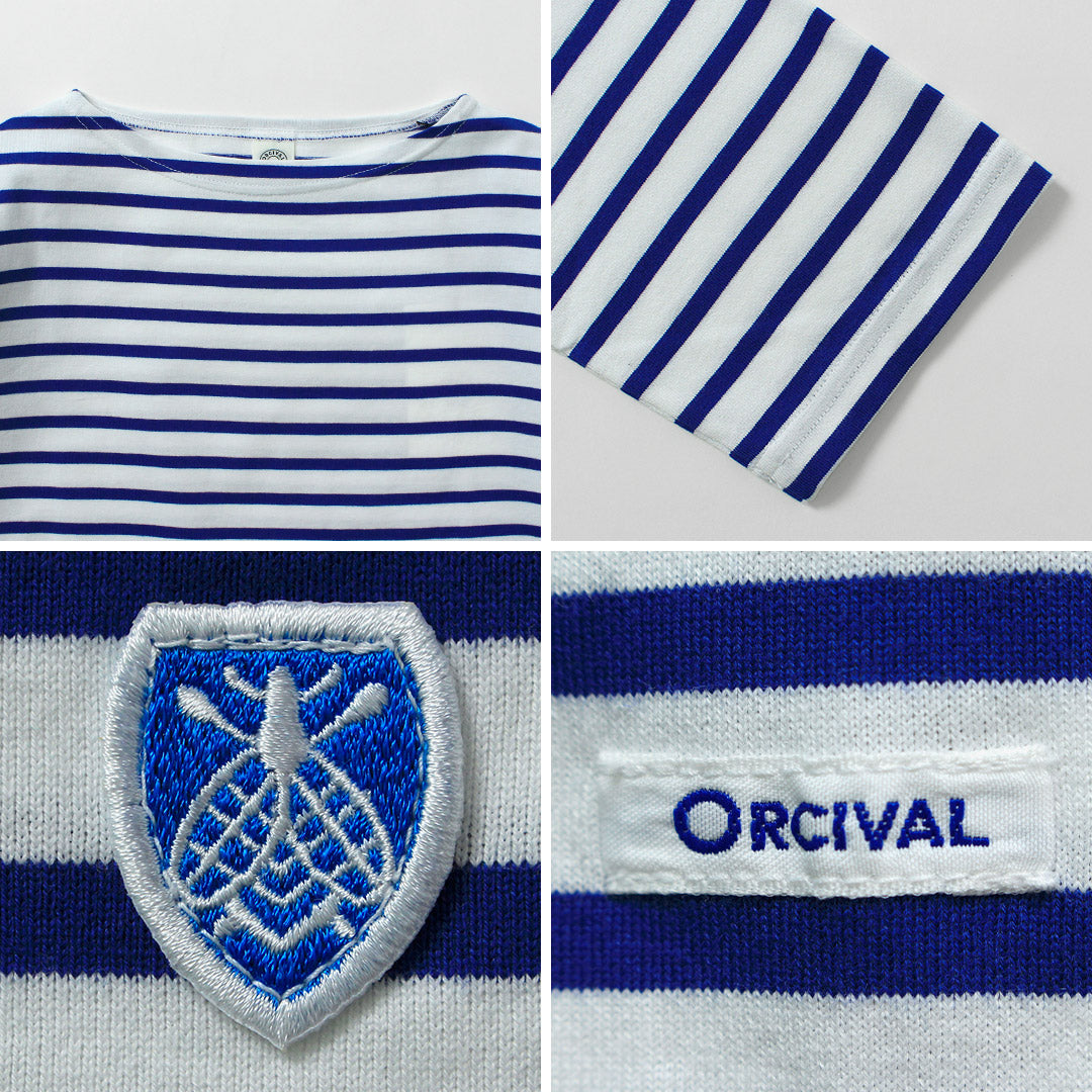 ORCIVAL（オーシバル） ボートネック ハーフスリーブ プルオーバー 5分袖 日本製