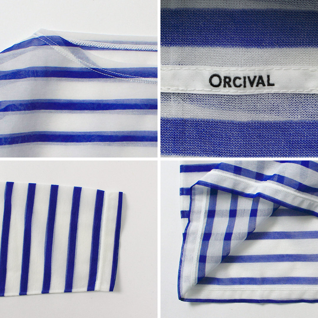 ORCIVAL（オーシバル） ボートネック シアー ロングスリーブ プルオーバー 日本製