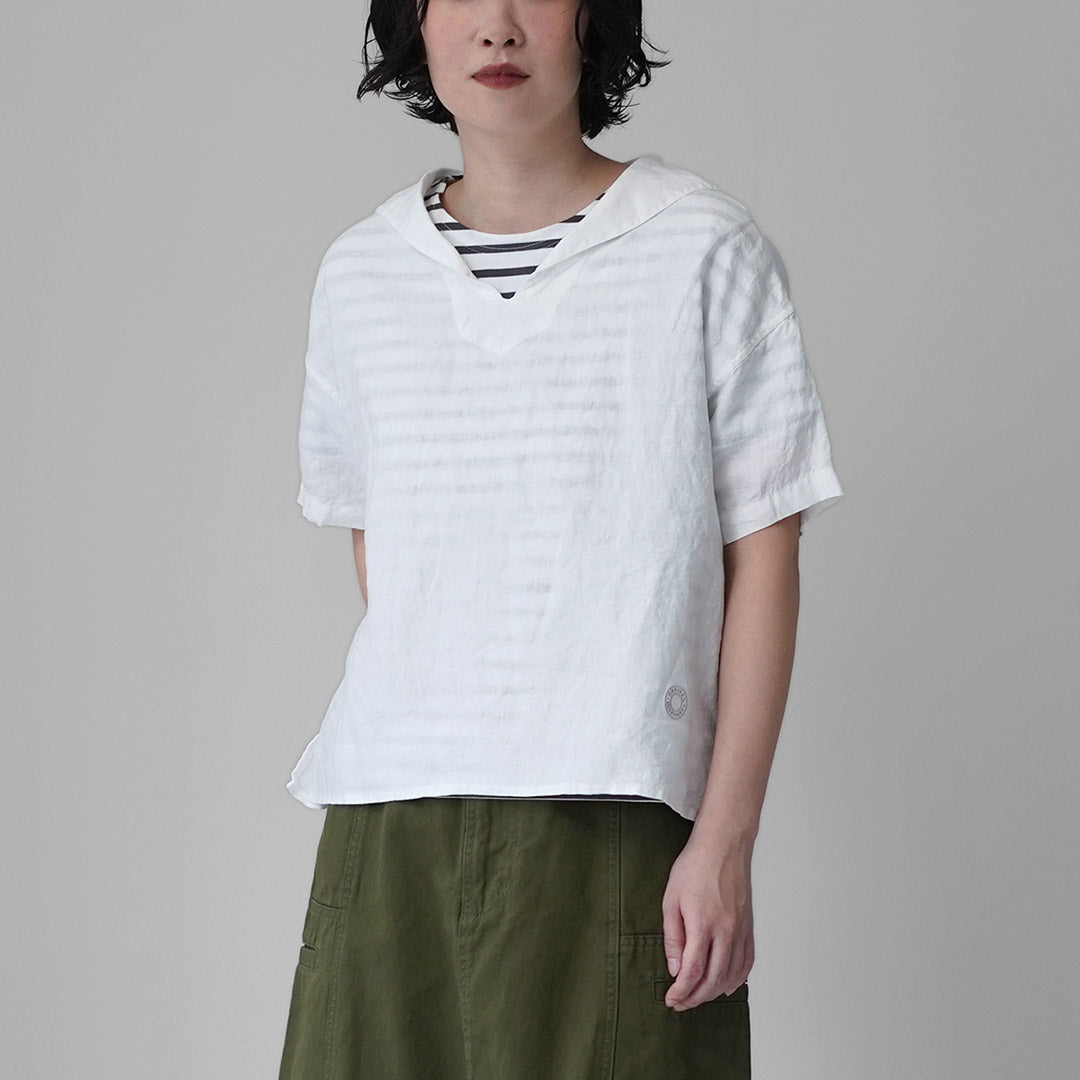 ORCIVAL（オーシバル） リネン セーラーブラウス