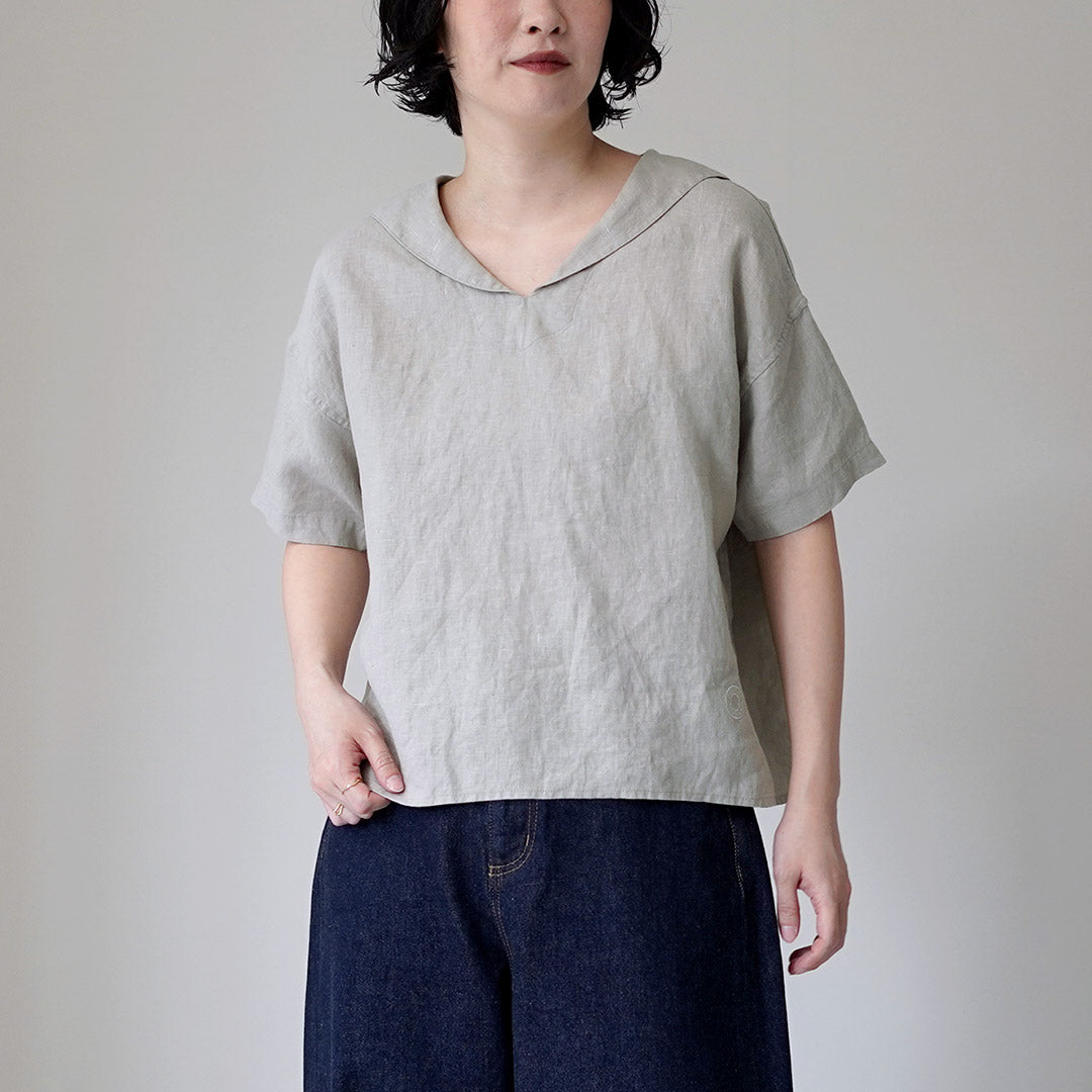 ORCIVAL（オーシバル） リネン セーラーブラウス