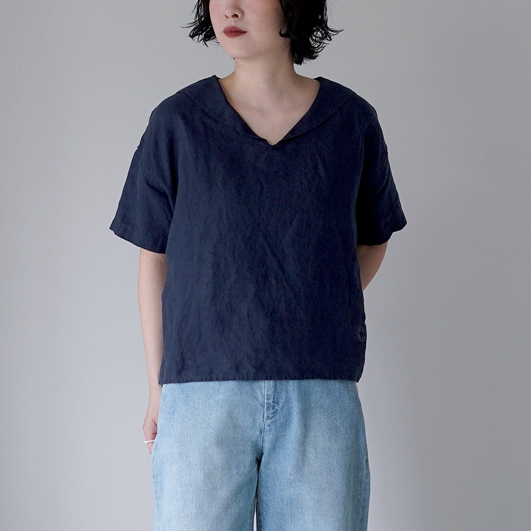 ORCIVAL（オーシバル） リネン セーラーブラウス