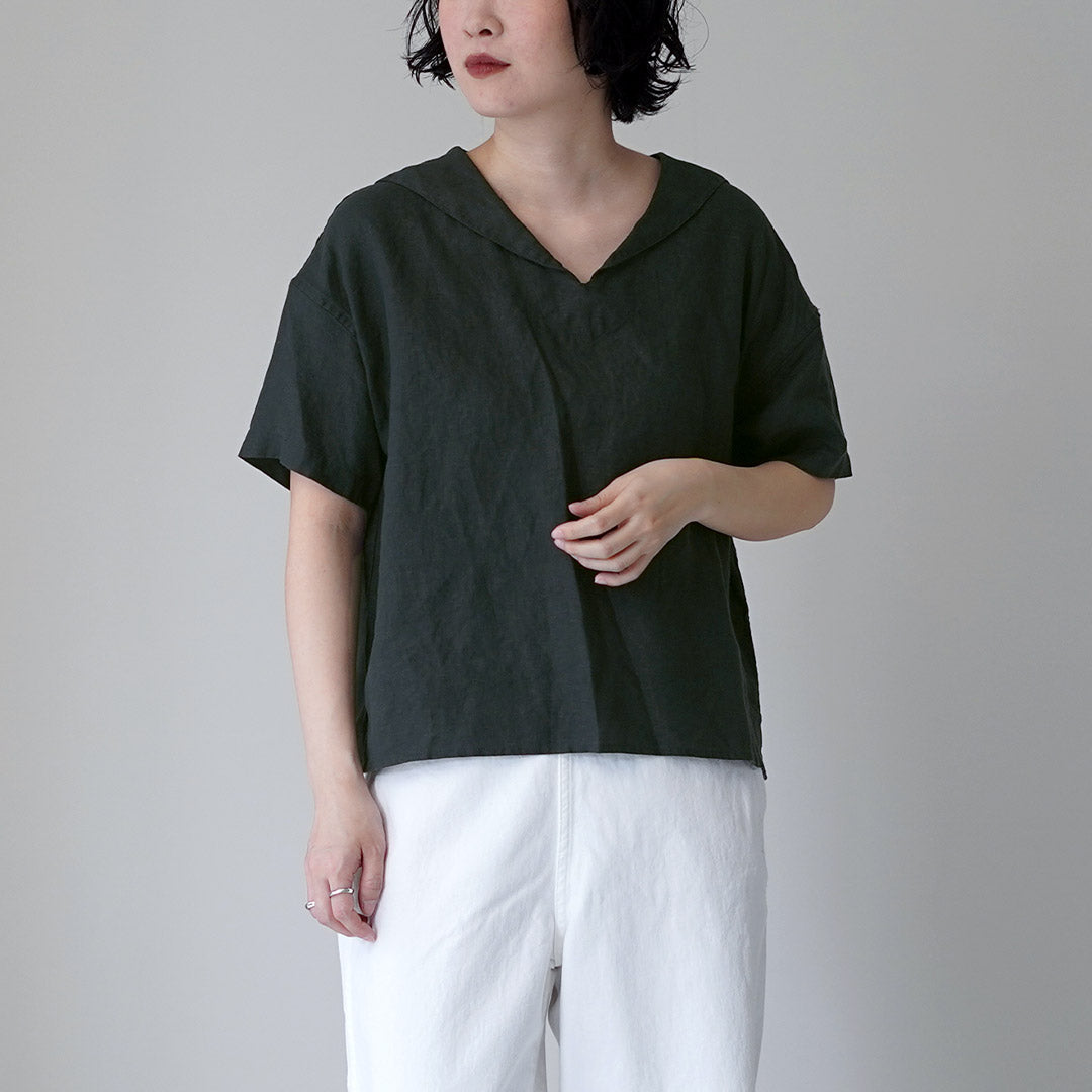 ORCIVAL（オーシバル） リネン セーラーブラウス