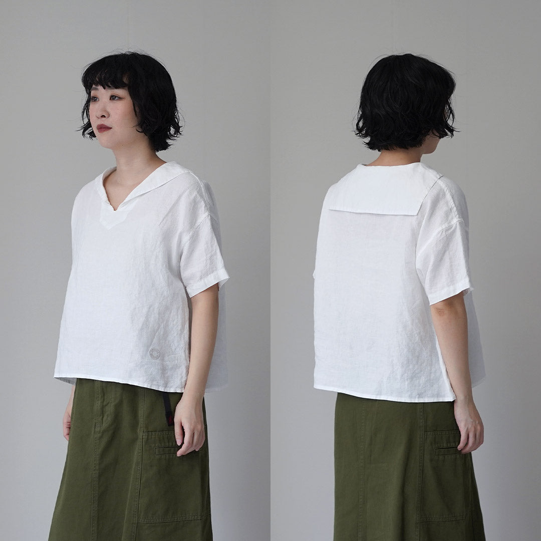ORCIVAL（オーシバル） リネン セーラーブラウス / レディース Tシャツ