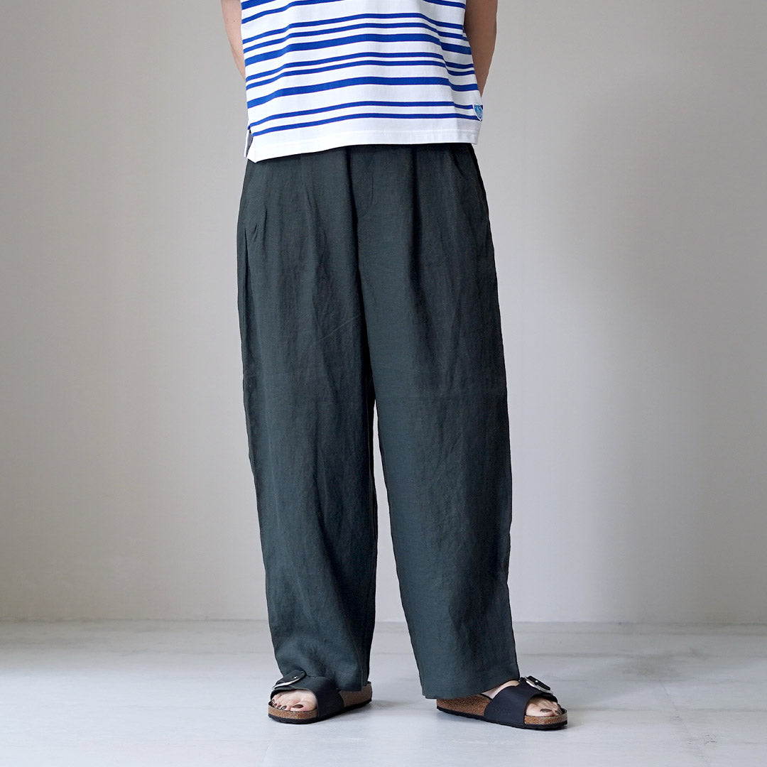 新品　orcival パンツ　リネン　メンズ　日本製 ORCIVAL（オーシバル） リネン イージーパンツ / ワイドパンツ