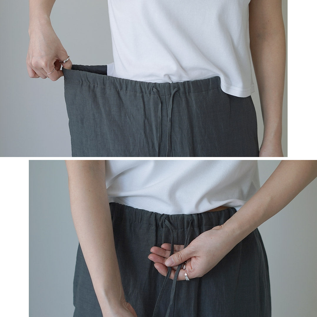 LE GLAZIK（ル グラジック） リネン エラスティック パンツ