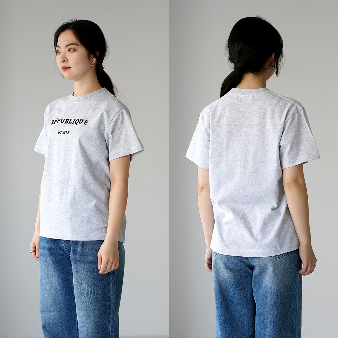 ANGE IN DISGUISE（アンジ イン ディスガイズ） REPUBLIQUE PARIS ロゴTシャツ