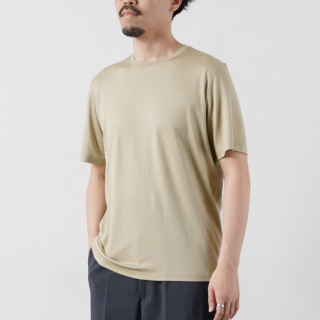 YONETOMI NEW BASIC（ヨネトミニューベーシック） ウールシルク ドレスTシャツ 日本製