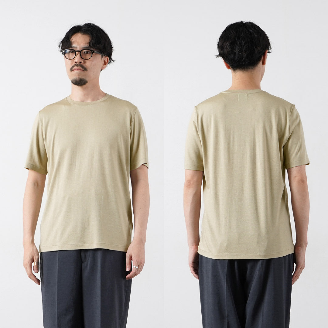YONETOMI NEW BASIC（ヨネトミニューベーシック） ウールシルク ドレスTシャツ 日本製