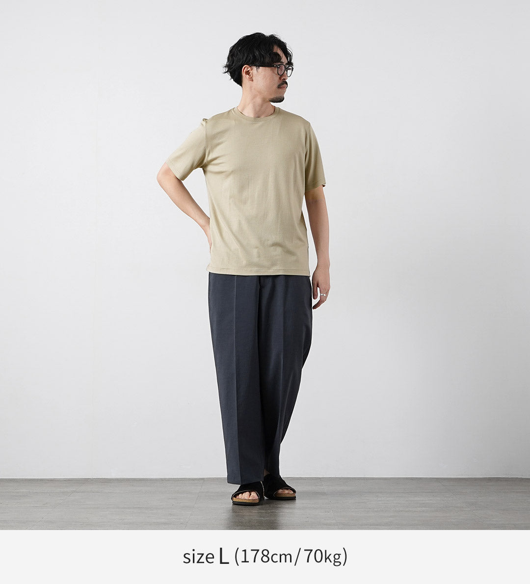 YONETOMI NEW BASIC（ヨネトミニューベーシック） ウールシルク ドレスTシャツ 日本製