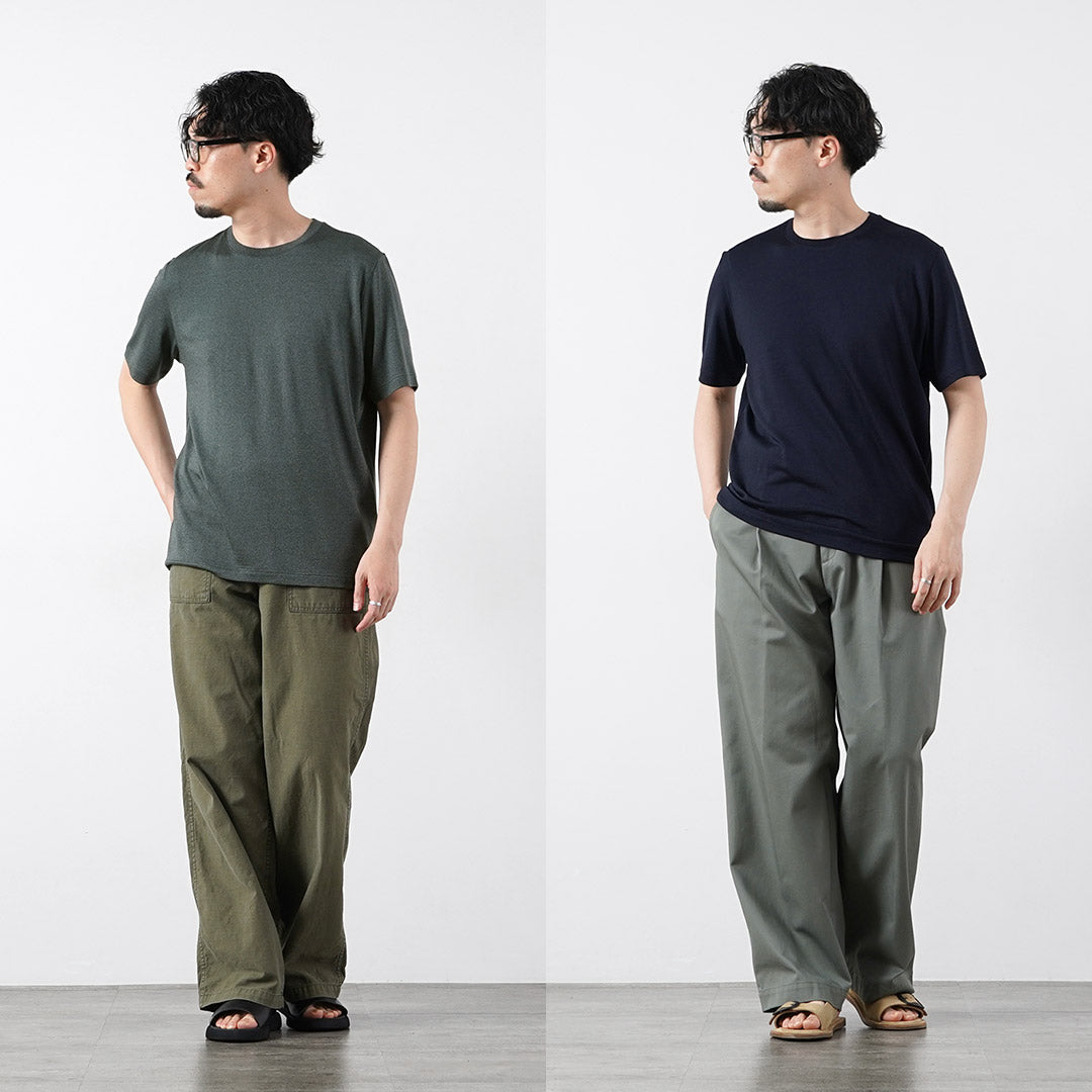 YONETOMI NEW BASIC（ヨネトミニューベーシック） ウールシルク ドレスTシャツ 日本製