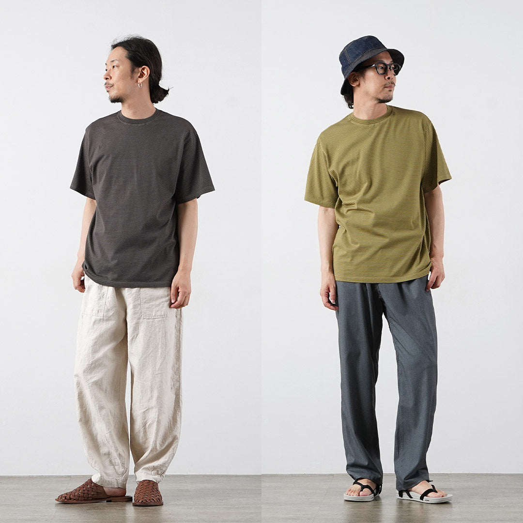 YONETOMI NEW BASIC（ヨネトミニューベーシック） ガーメントダイ ボーダー ショートスリーブTシャツ 日本製