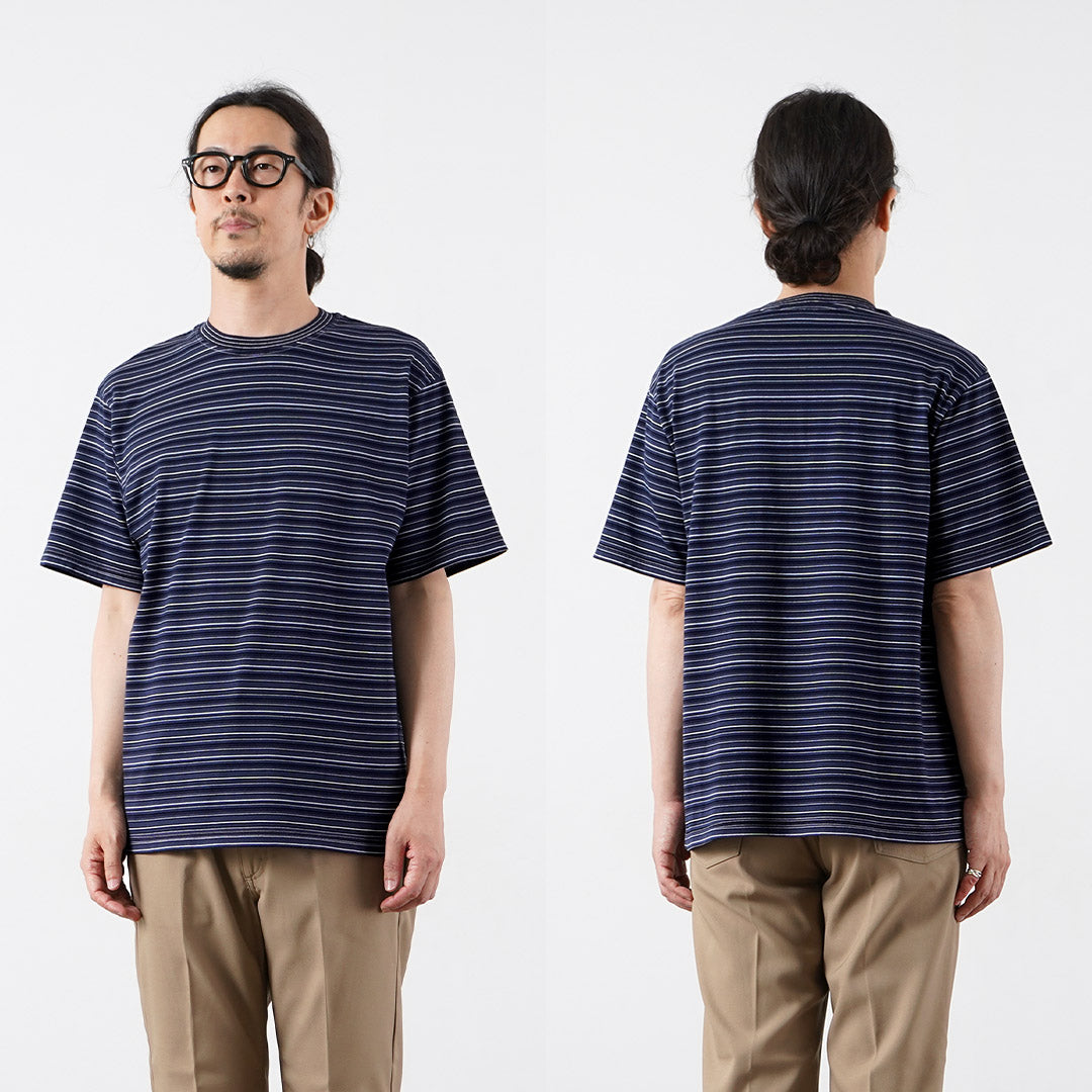 YONETOMI NEW BASIC（ヨネトミニューベーシック） ガーメントダイ ボーダー ショートスリーブTシャツ 日本製