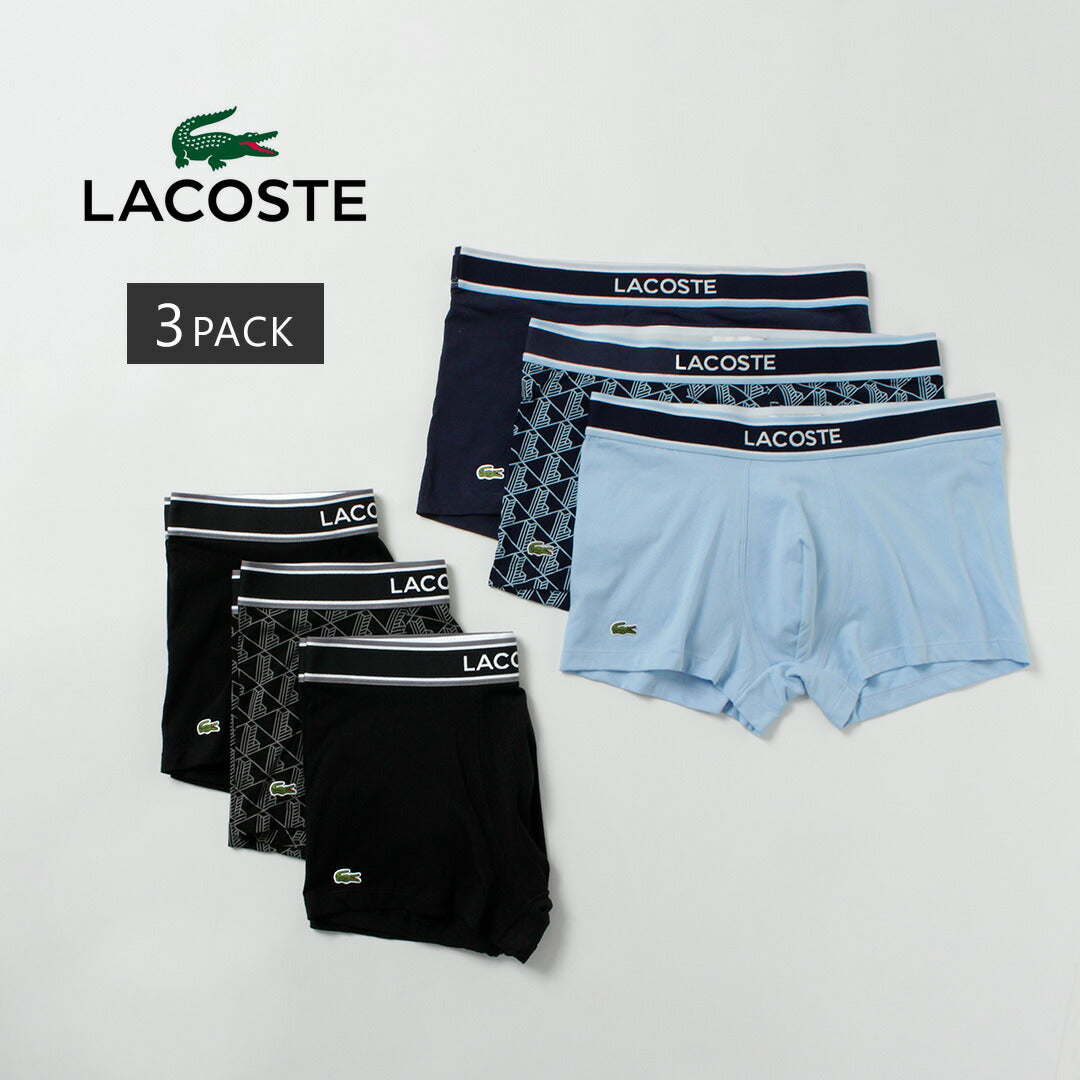 LACOSTE（ラコステ） モノグラム＆プレーン 3パック ストレッチ