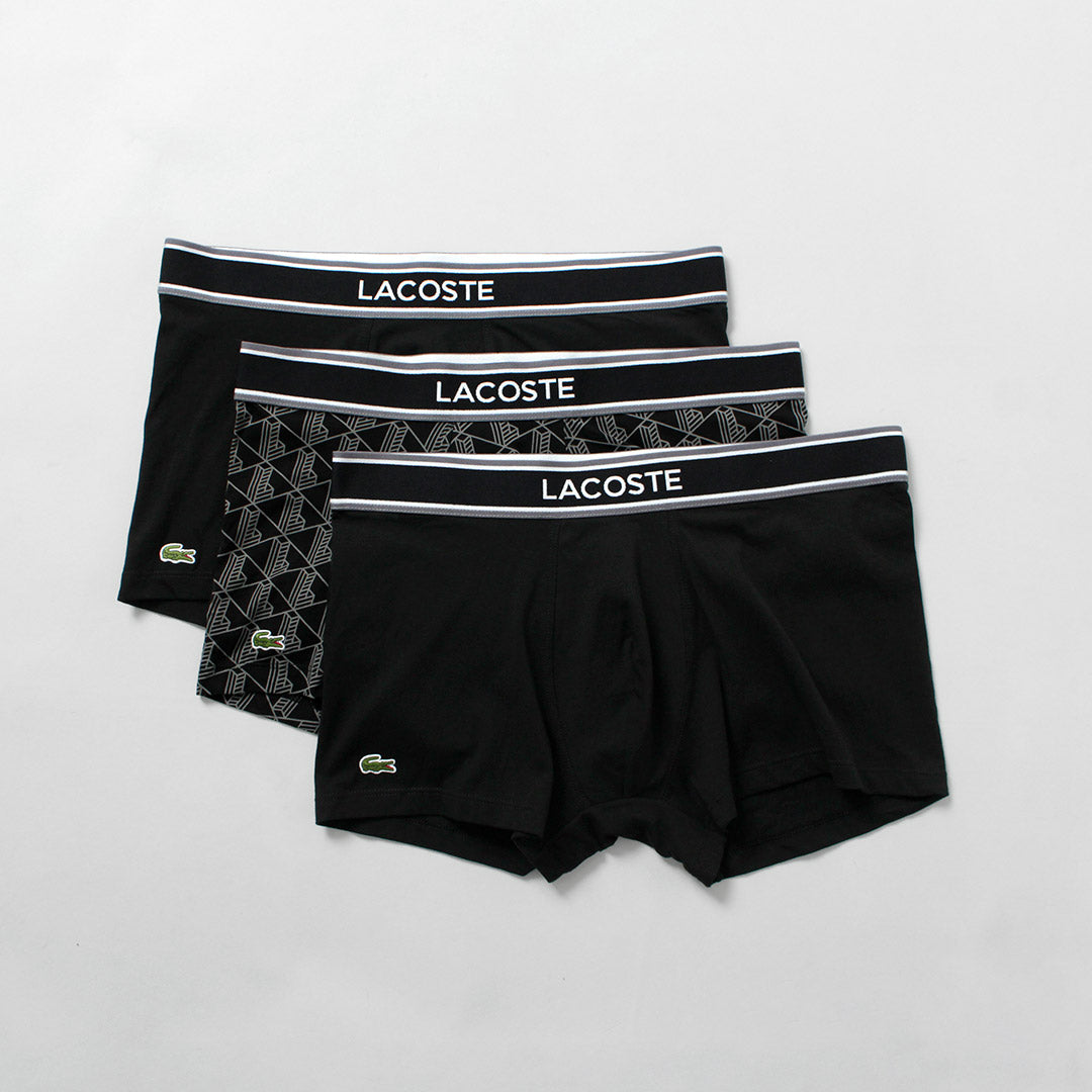 LACOSTE（ラコステ） モノグラム＆プレーン 3パック ストレッチ
