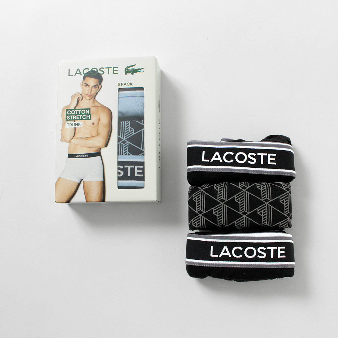 LACOSTE（ラコステ） モノグラム＆プレーン 3パック ストレッチ