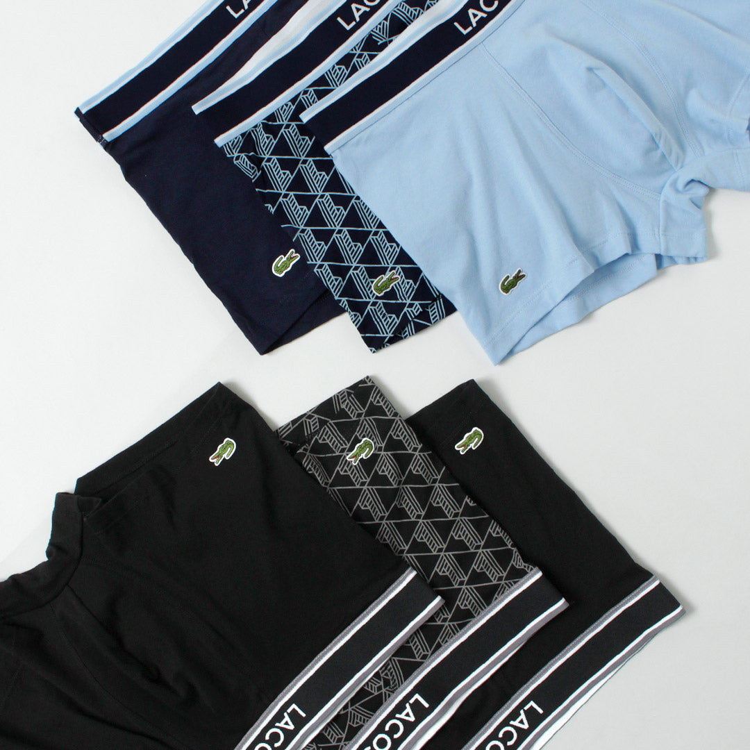 LACOSTE（ラコステ） モノグラム＆プレーン 3パック ストレッチ