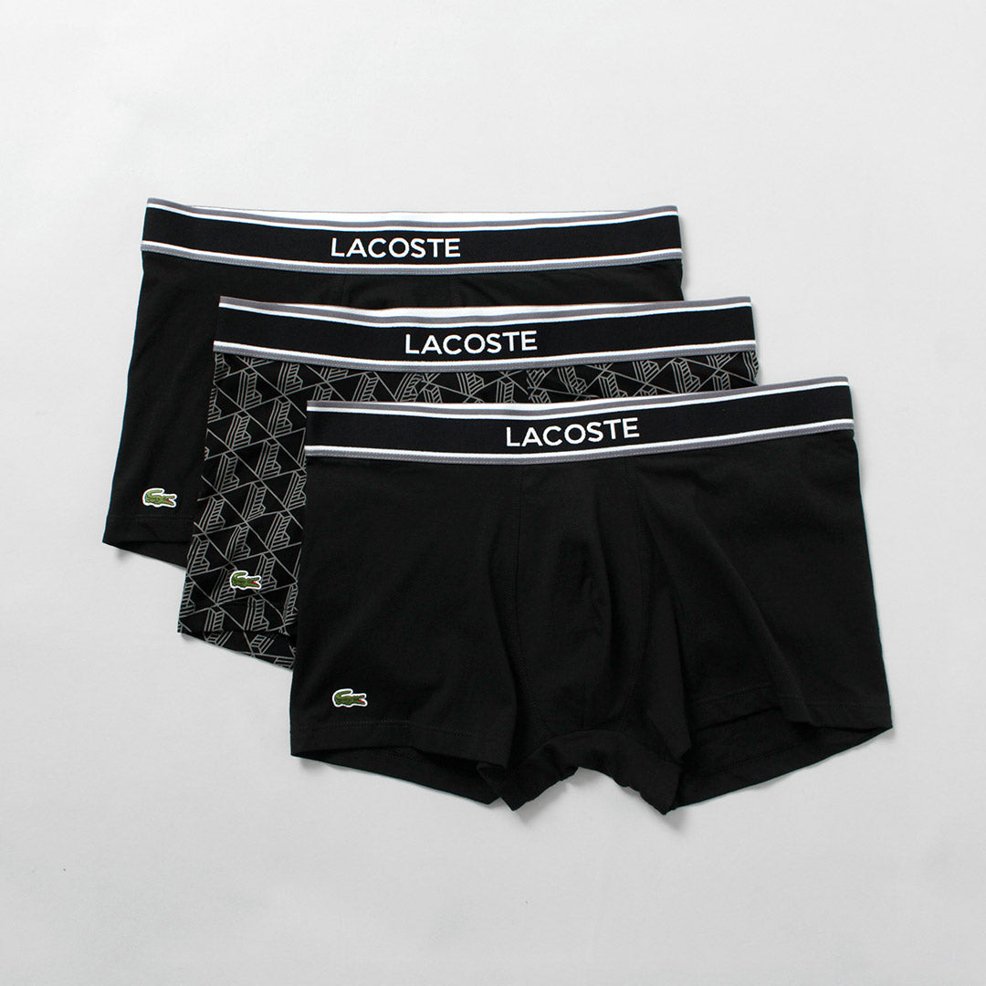 LACOSTE（ラコステ） モノグラム＆プレーン 3パック ストレッチ