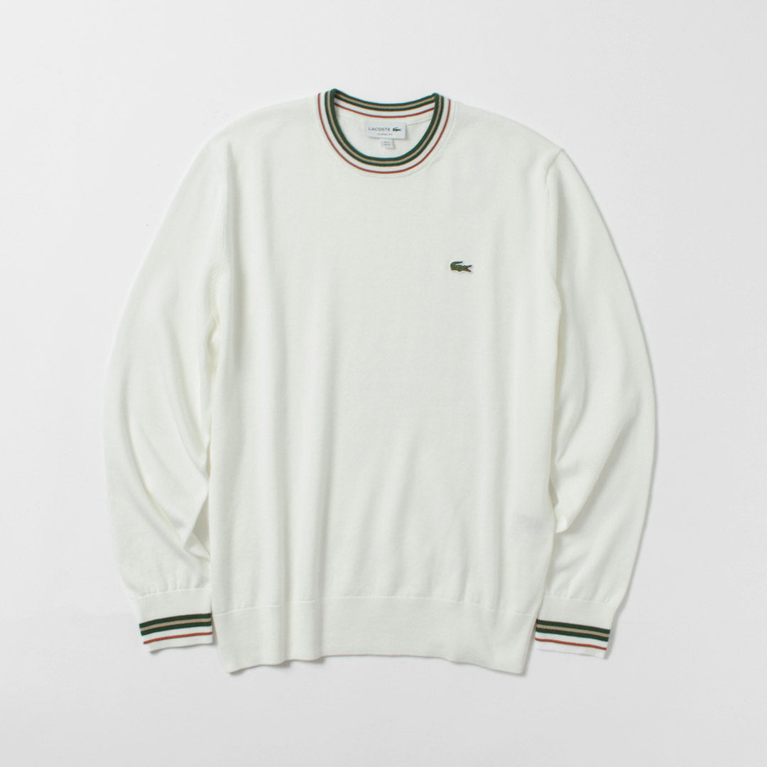 LACOSTE（ラコステ） ストライプカラー コットンニット / メンズ