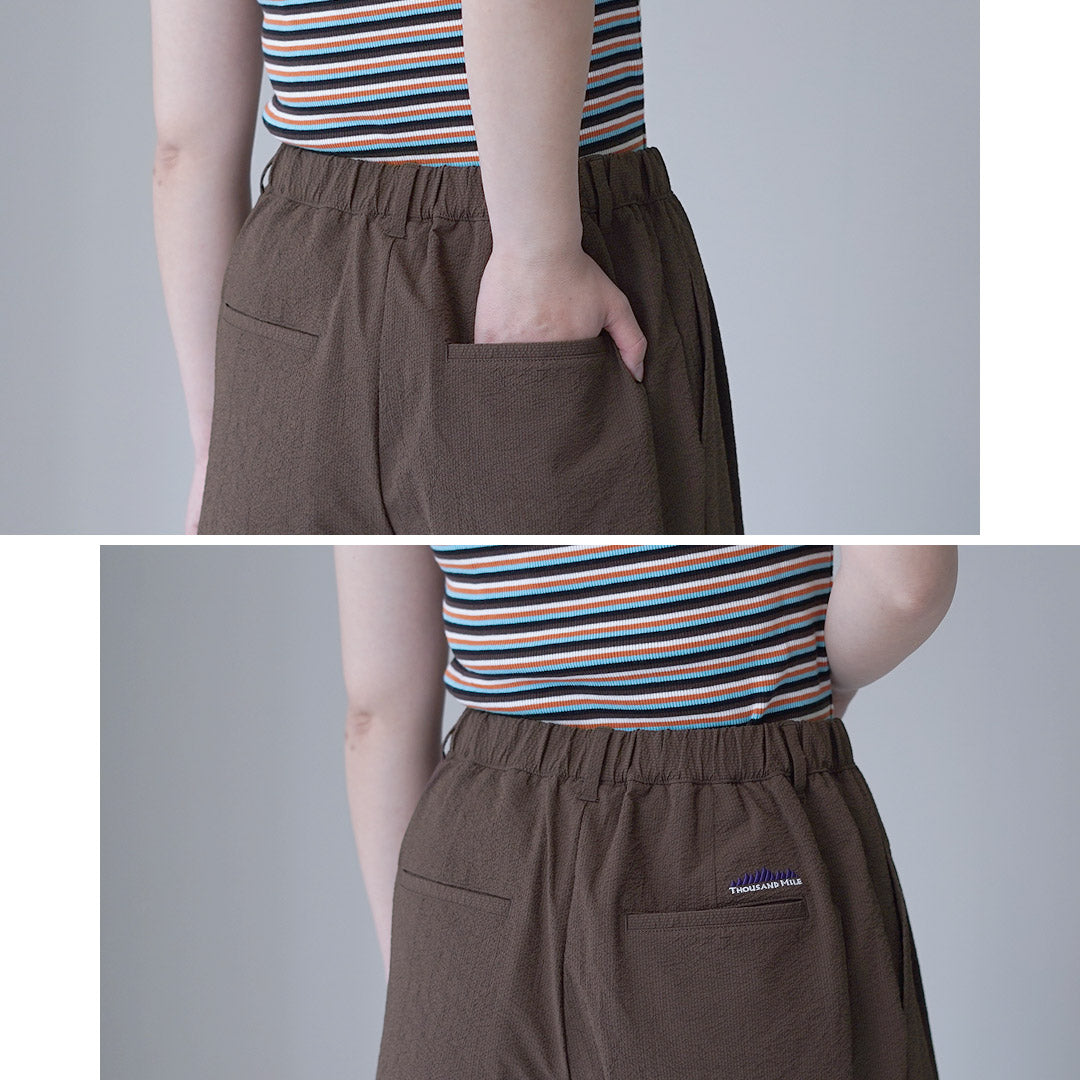 THOUSAND MILE（サウザンドマイル） シアサッカー ロングワイドパンツ