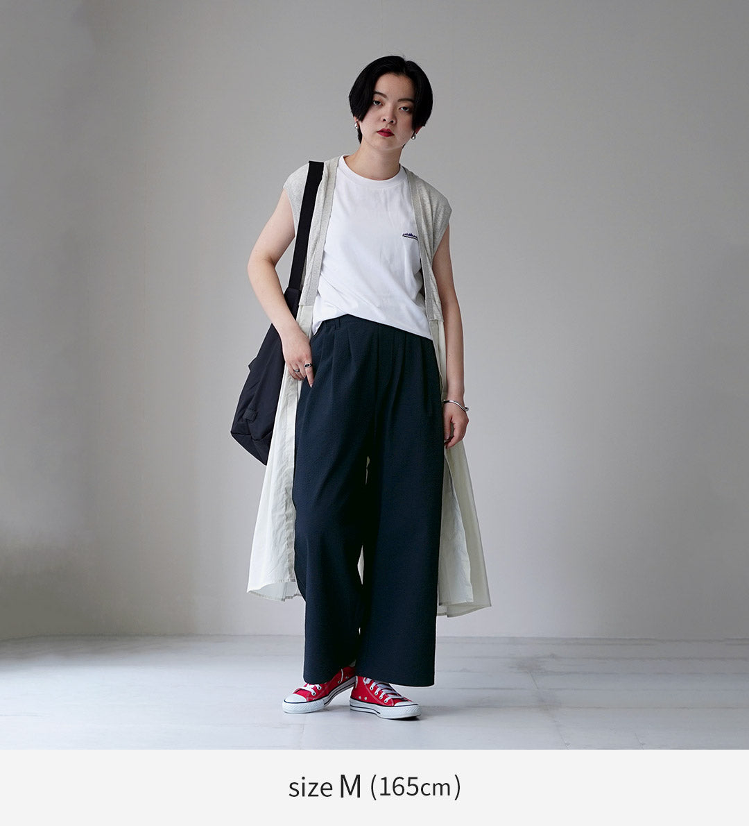 THOUSAND MILE（サウザンドマイル） シアサッカー ロングワイドパンツ