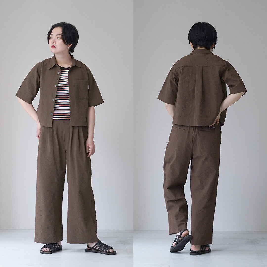 THOUSAND MILE（サウザンドマイル） シアサッカー ロングワイドパンツ